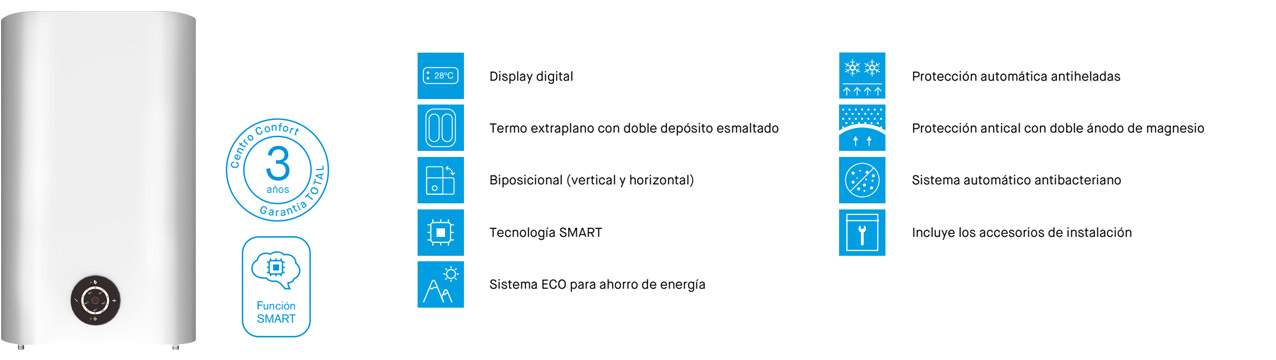 Termo eléctrico vertical Centro Confort Mediterráneo 30 Litros