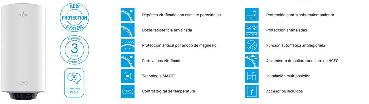 Termo eléctrico vertical Centro Confort Mediterráneo 80 Litros